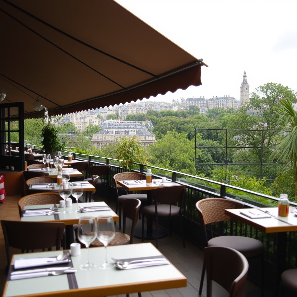 Vues sur les Buttes-Chaumont : les tables qui dominent le parc — Restaurants avec vue sur la ville dans le 19e